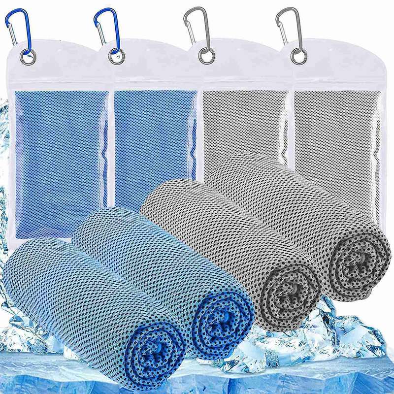 4 Pcs Cooling Microfiber Towel for Yoga Gym Golf Workout Travel Beach