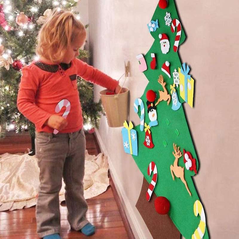 Diy Felt Decor for Home Wall Ornaments Santa Claus Xmas Kids Gifts