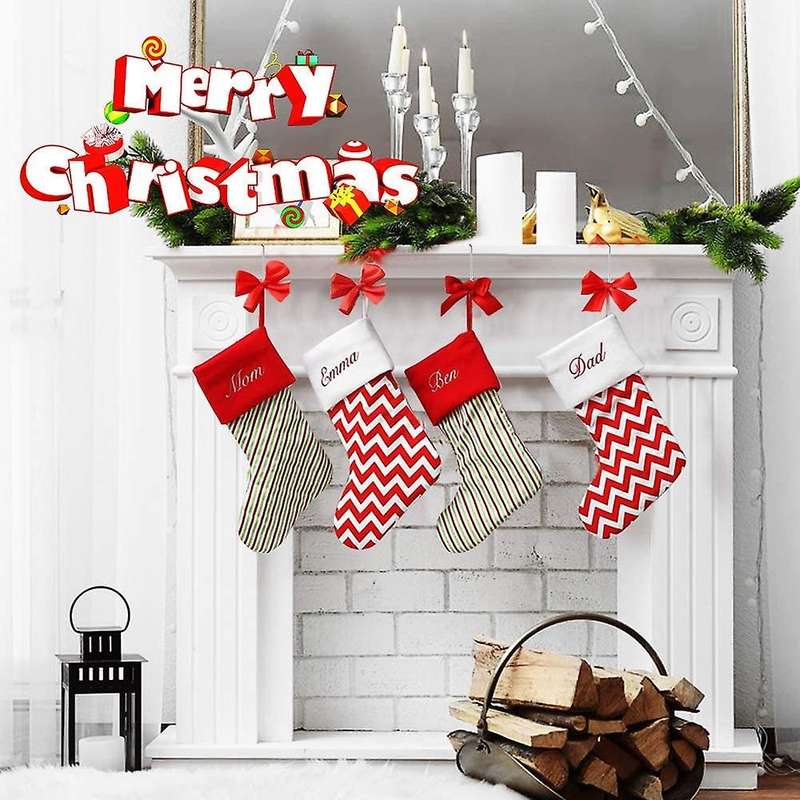 6 Pcs Christmas Stocking Holders Mantel Hooks Hanger Stocking Clips