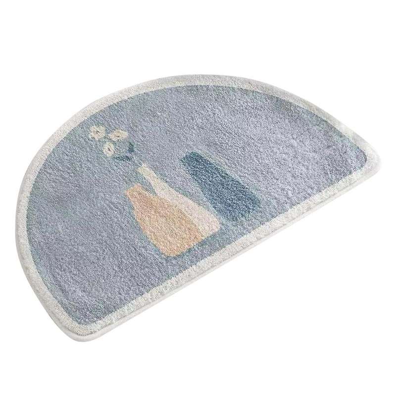 Morandi Shower Mat Microfiber Bath Mat Floor Semicircle Mats B