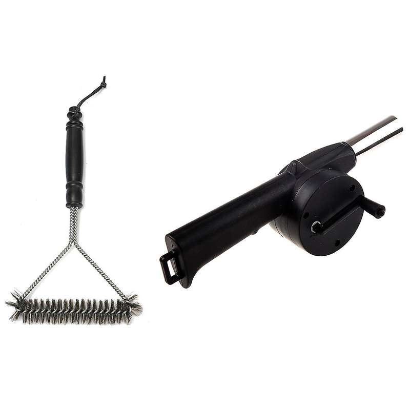 Bbq Starter Blower Wind Barbecue Grill Fire Hand Crank New