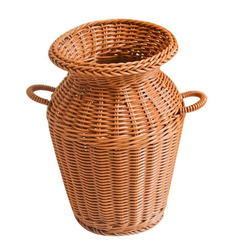 Imitation Rattan Woven Art Vase Tabletop Decor Crafts for Home Decor