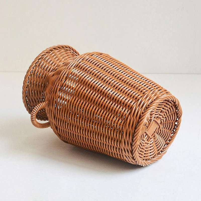 Imitation Rattan Woven Art Vase Tabletop Decor Crafts for Home Decor