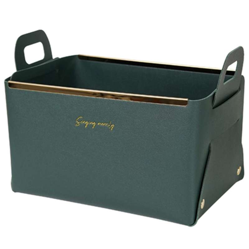 Entrance Key Cosmetic Desktop Storage Box Basket Ins Home-dark Green