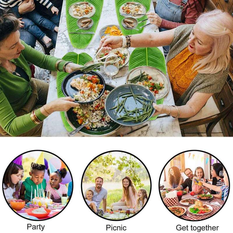 5pc Artificial Banana Leaves Faux for Hawaiian Luau Party Decor Table