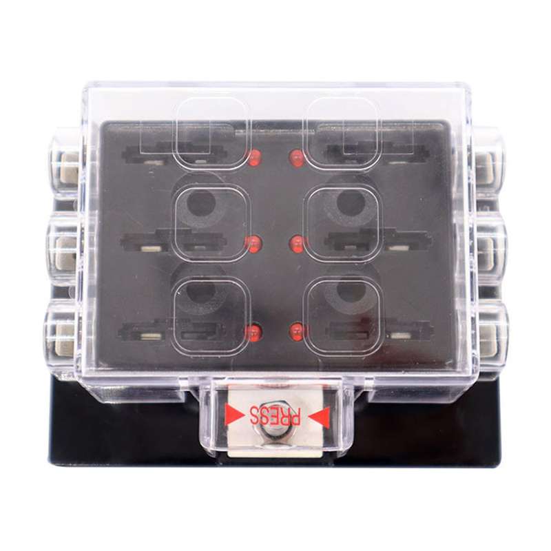 1 Set 6 Way Car Boat Bus Yacht Fuse Box Block Holder Cover Fuse Box