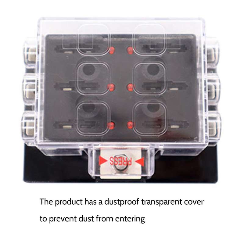 1 Set 6 Way Car Boat Bus Yacht Fuse Box Block Holder Cover Fuse Box