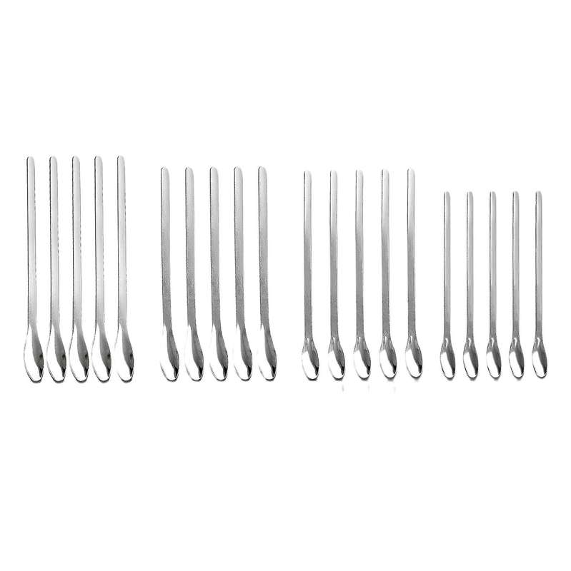20 Pcs Stainless Steel Scoop for Reagent Sampling Mixing Measuring