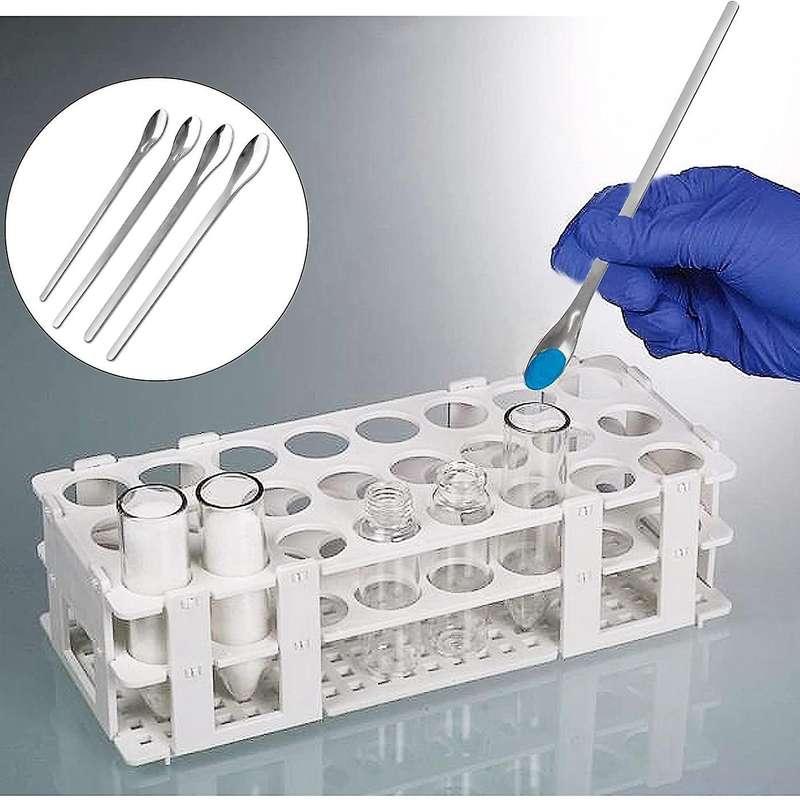 20 Pcs Stainless Steel Scoop for Reagent Sampling Mixing Measuring