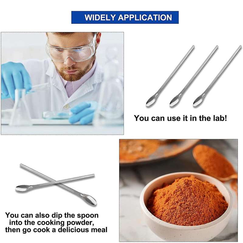 20 Pcs Stainless Steel Scoop for Reagent Sampling Mixing Measuring