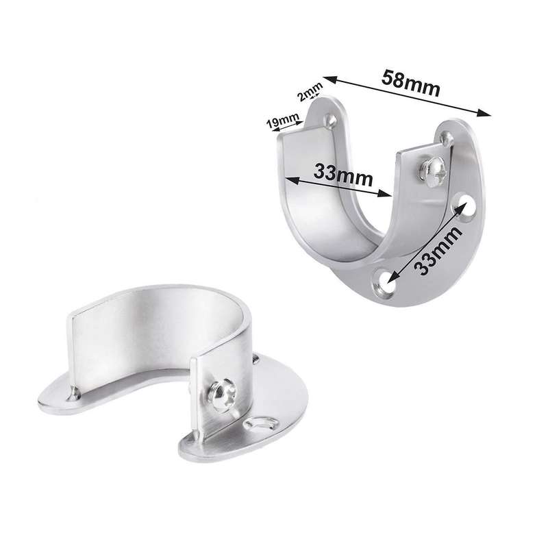 4 Duty Stainless Steel Sleeve Flange Bracket with Screws (u-shaped)