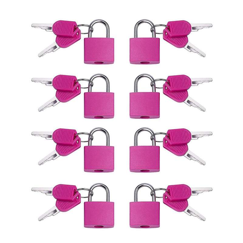 8 Pack Locks Small Padlock with Key Luggage Gym for Outdoor School C