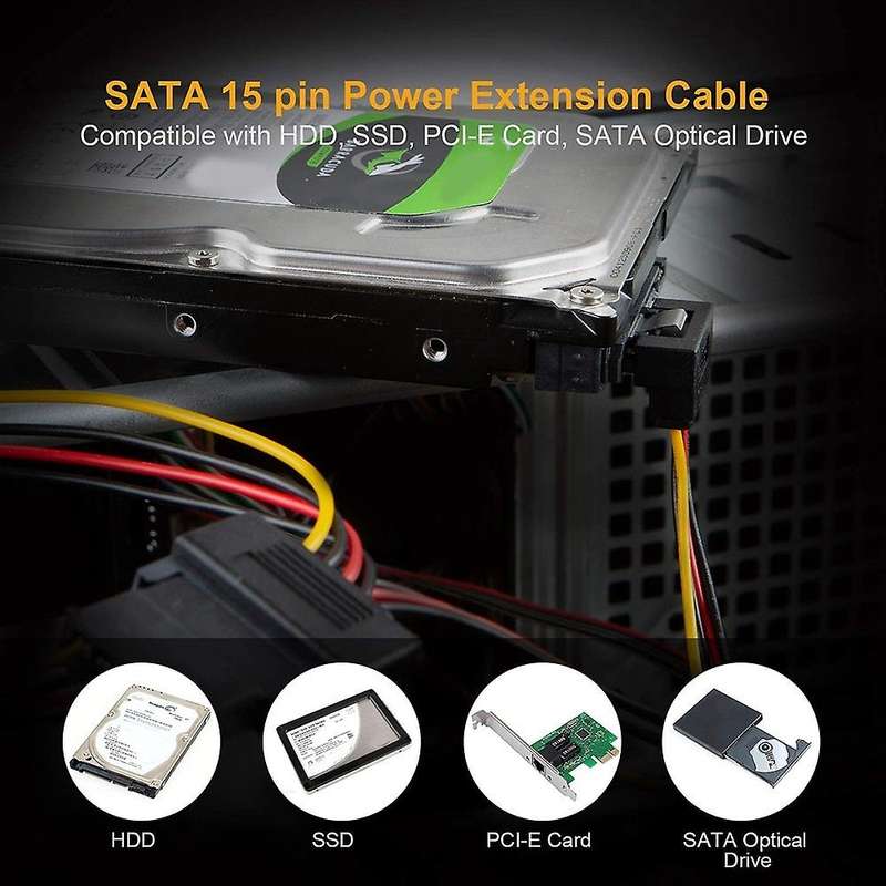 10pcs Sata Power Cable 15pin Male to Female Sata Power Splitter