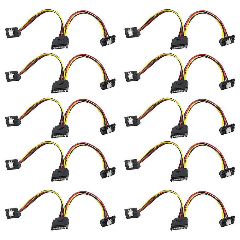 10pcs Sata Power Cable 15pin Male to Female Sata Power Splitter