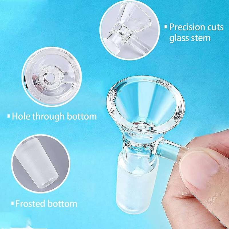 14mm Bowl - 6 Pcs Scientific Small Glass Funnel with Cleaning Brush
