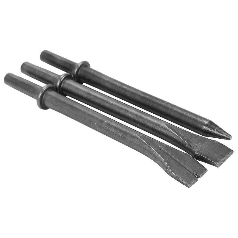 3 Pcs 7 Inch Length Air Hammer Punch Chipping Chisel Long Bit Set
