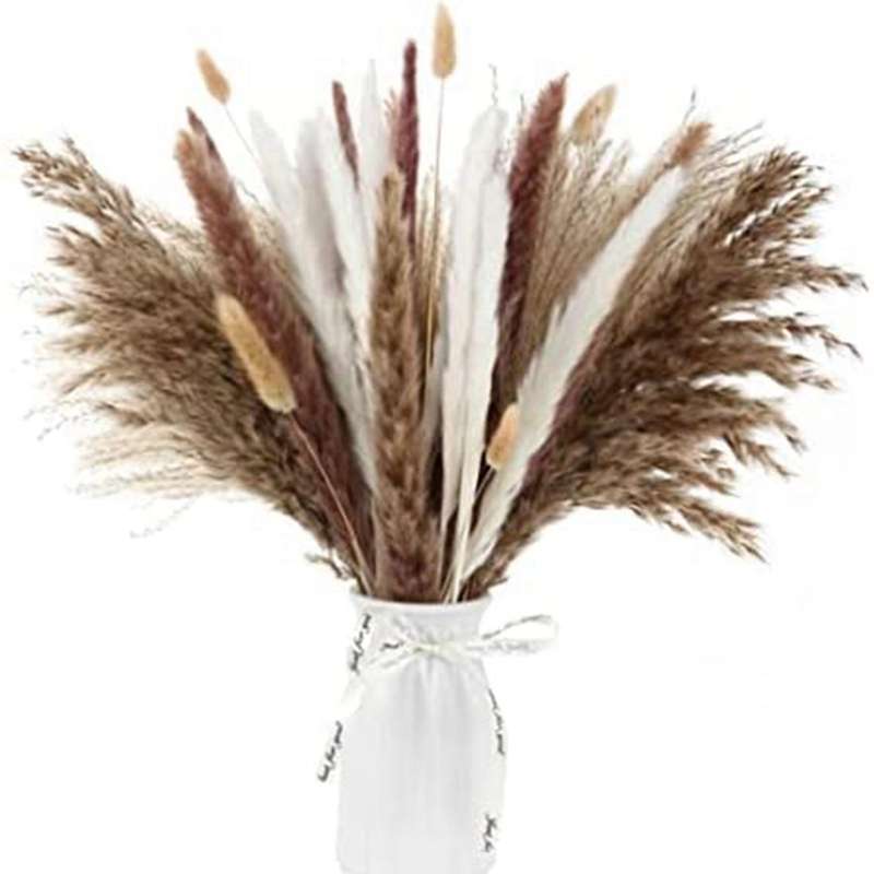 55pcs Pampas Grass Bouquet,natural Dried Pampas Grass