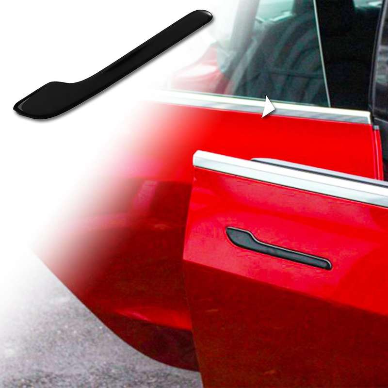 Car Door Handle Stickers for Tesla Model 3, 3d Decal 4pcs (black)