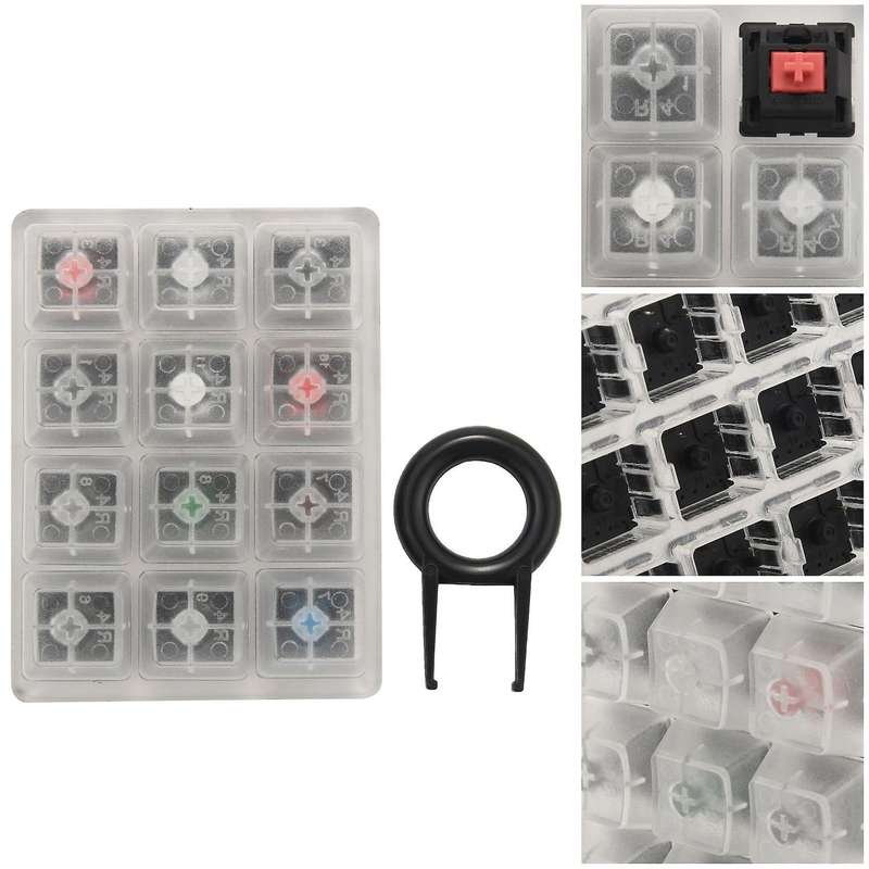 Acrylic Keyboard Tester 12 Clear Plastic Keycap Sampler