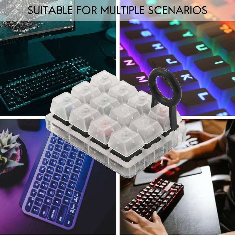 Acrylic Keyboard Tester 12 Clear Plastic Keycap Sampler