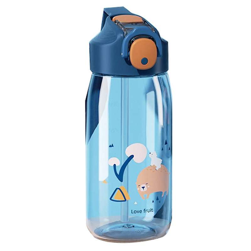 550ml Water Bottle with Straw Leak-proof for Kids,blue