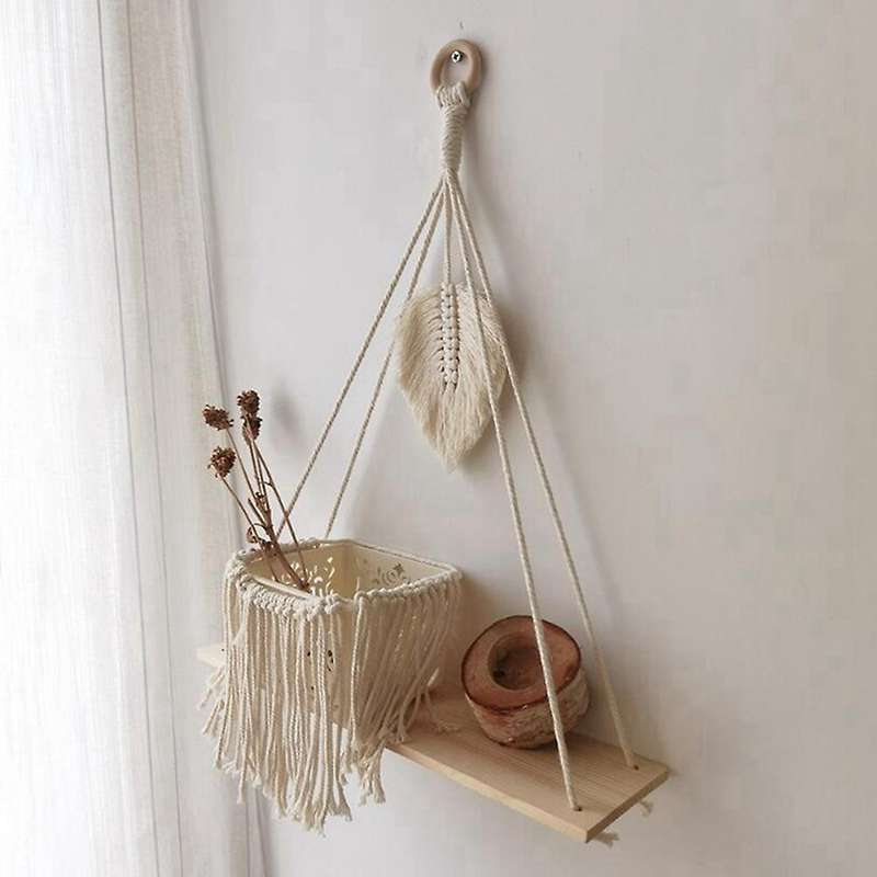 Wall Hanging Shelf Wood Floating Storage Hanger for Home Wall Decor