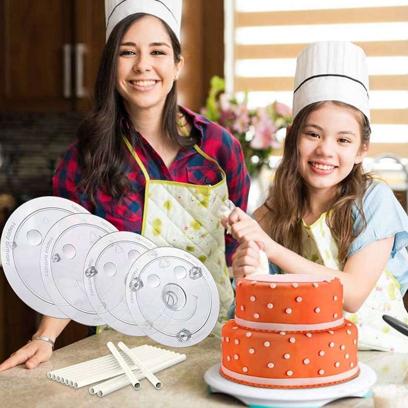 20 Cake Stick Support and 12 Stacking Pins, 4 Separator and Scrapers