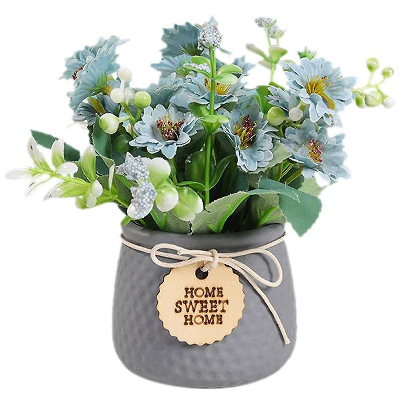 Nordic Cineraria Simulation Flower Potted Decoration , Grey
