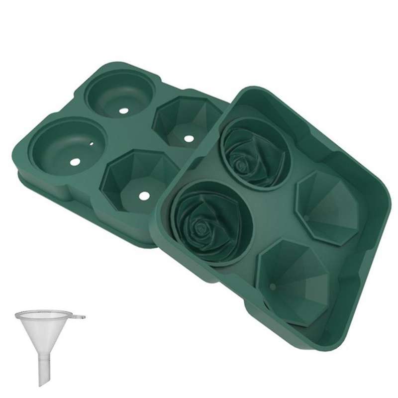 Ice-cube Silicone Mold Easy-release Rose Shape Ice-cube Trays Molds B