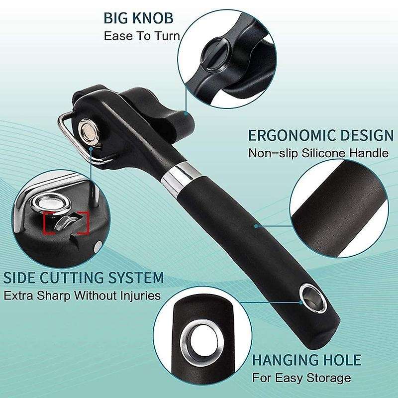 Manual Can Opener with 4 In 1 Jar Opener Set for Arthritis Camping