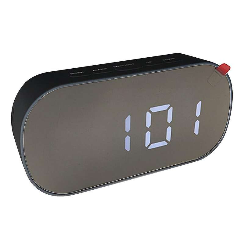 Led Digital Alarm Clock Black Frame White Light