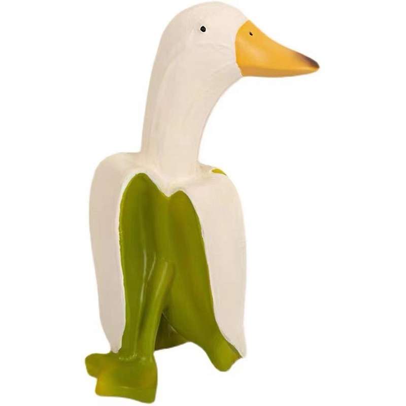 Creative Banana Duck Statue, Yard Garden Decor Home Desk Decoration