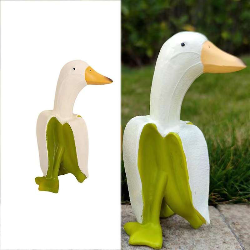 Creative Banana Duck Statue, Yard Garden Decor Home Desk Decoration