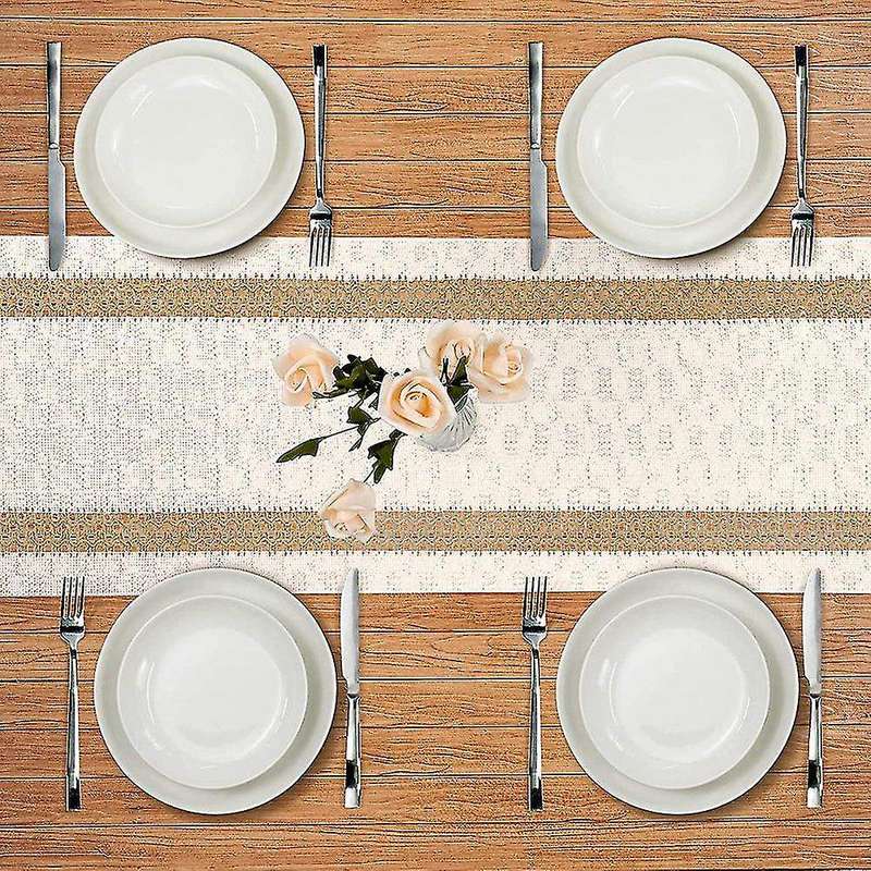 Macrame Table Runner, with Tassels, Hand Woven Cotton 12 X72inch