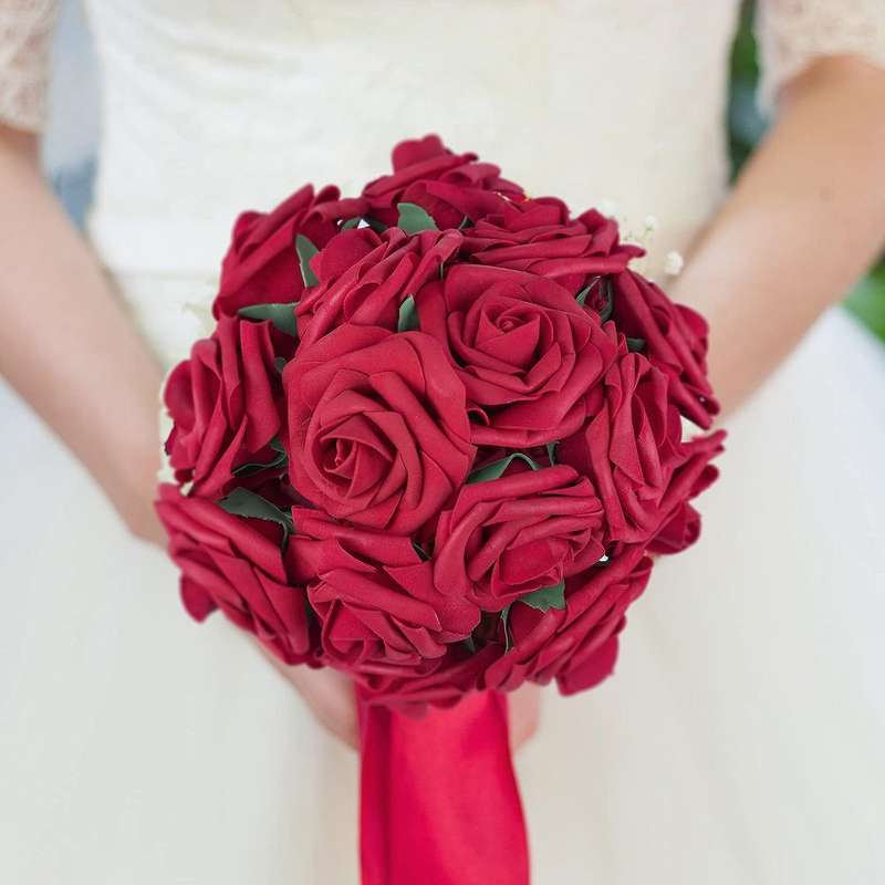 Red Roses Artificial Flowers for Wedding Valentine's Day Gift