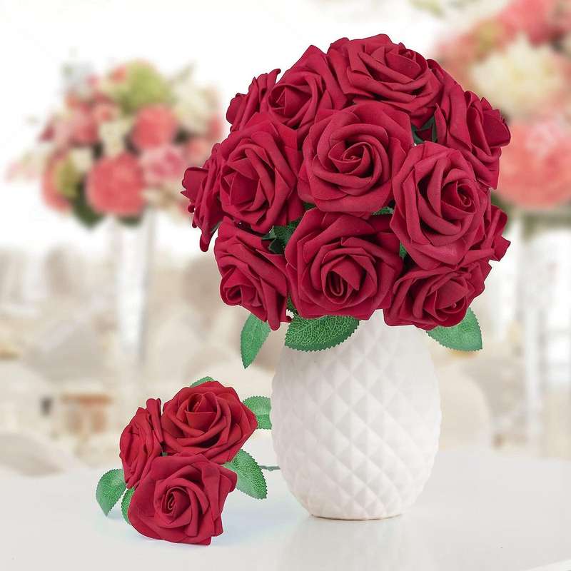 Red Roses Artificial Flowers for Wedding Valentine's Day Gift