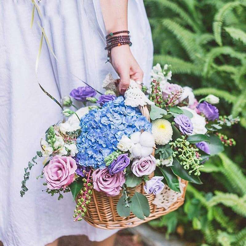 Flower Basket Braided Design Flower Print Widely Applied for Wedding