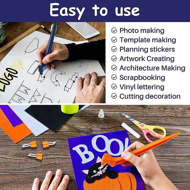 3 Pieces 360 Rotating Craft Cutting Tools Set with 9 Pcs Rotating
