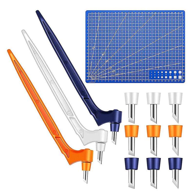 3 Pieces 360 Rotating Craft Cutting Tools Set with 9 Pcs Rotating