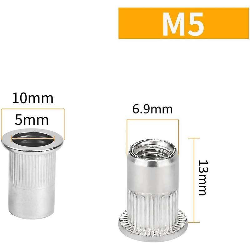 Rivet Nuts Assortment M5, 80pcs Rivet Nut Tool Set Threaded Rivets