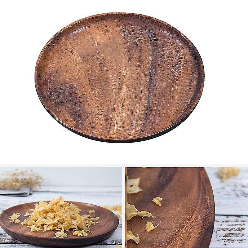 Round Solid Wood Board Whole Acacia Wood Wooden Saucer Tea Plate