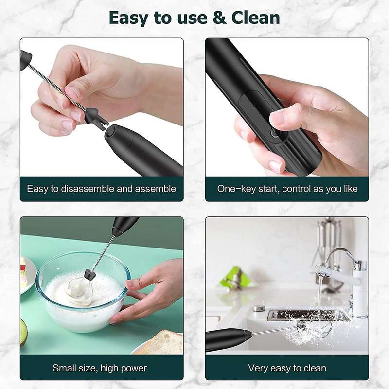 Milk Frother Electric Wand,for Coffee Cappuccino Latte Hot Chocolate