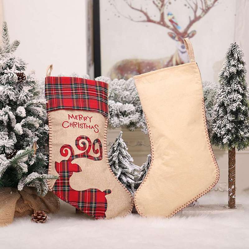 Christmas Stockings for Home Candy Bag Hanging Xmas Tree Ornament
