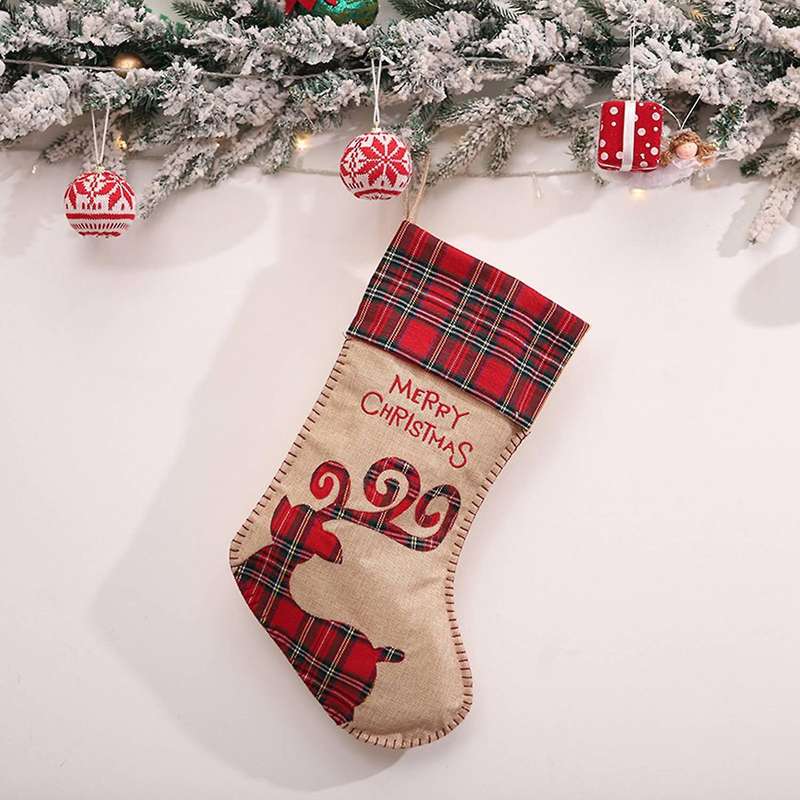 Christmas Stockings for Home Candy Bag Hanging Xmas Tree Ornament