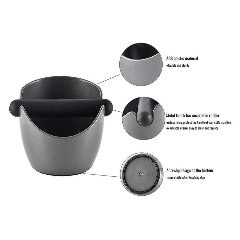 Knock Box for Espresso Coffee Grounds Coffee Grounds Knock Box,gray