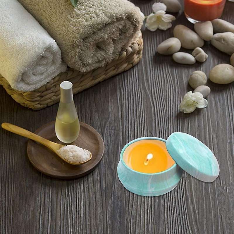 12 Pcs Mini Jars 0.5 Oz Tinplate Tin for Making Candles Lip Balm (a)