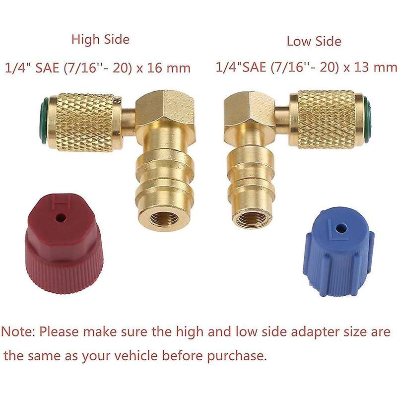 R12 to R134 A High/low Ac Fitting Port Retrofit Conversion Adapter