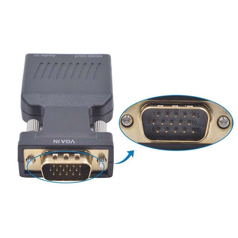 Hdmi-compatible to Vga Adapter with 3.5mm Audio Cable for Laptop