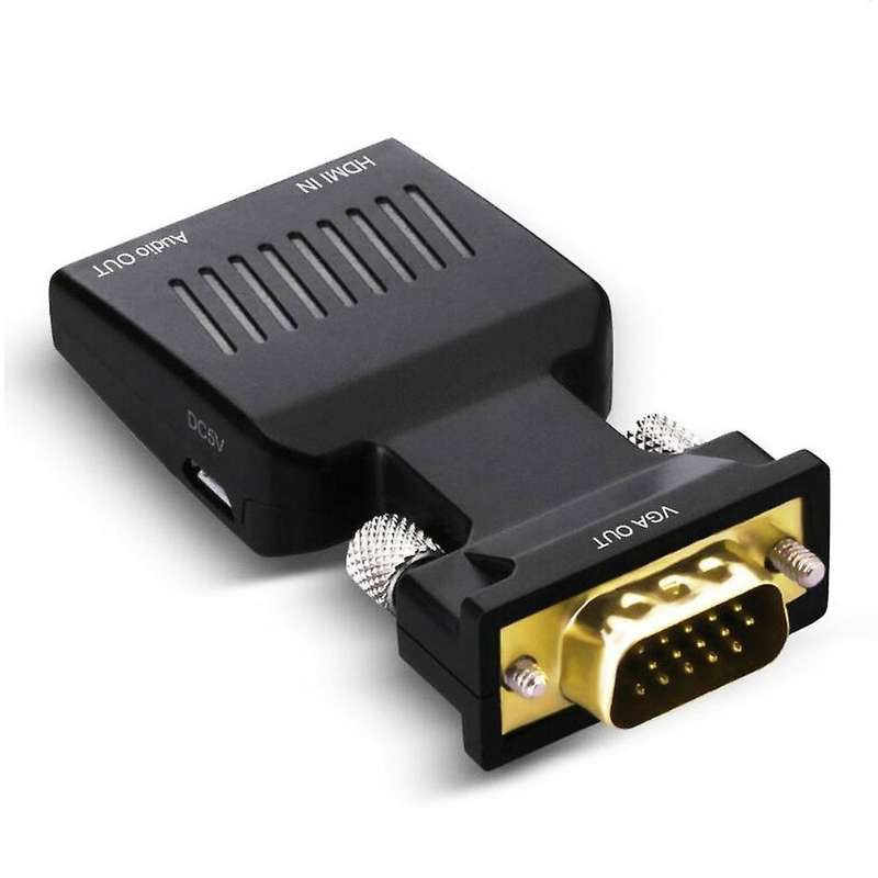 Hdmi-compatible to Vga Adapter with 3.5mm Audio Cable for Laptop