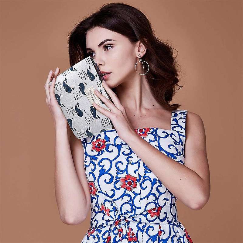 4pcs Canvas Cosmetic Bags for Women Girl Vacation Travel,4 Styles,c